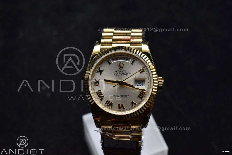Edition Steel 36 Dial DayDate Roman Weight) with Bracelet Markers YG Best V5 President Silver vr3255 (Gain on QF 904L 0521